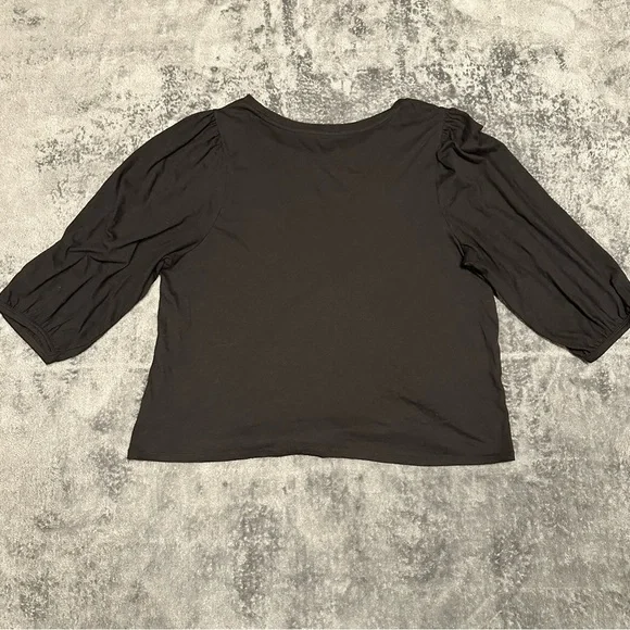 a.n.a Black Puff Sleeve Long Sleeve Top - Picture 4 of 5